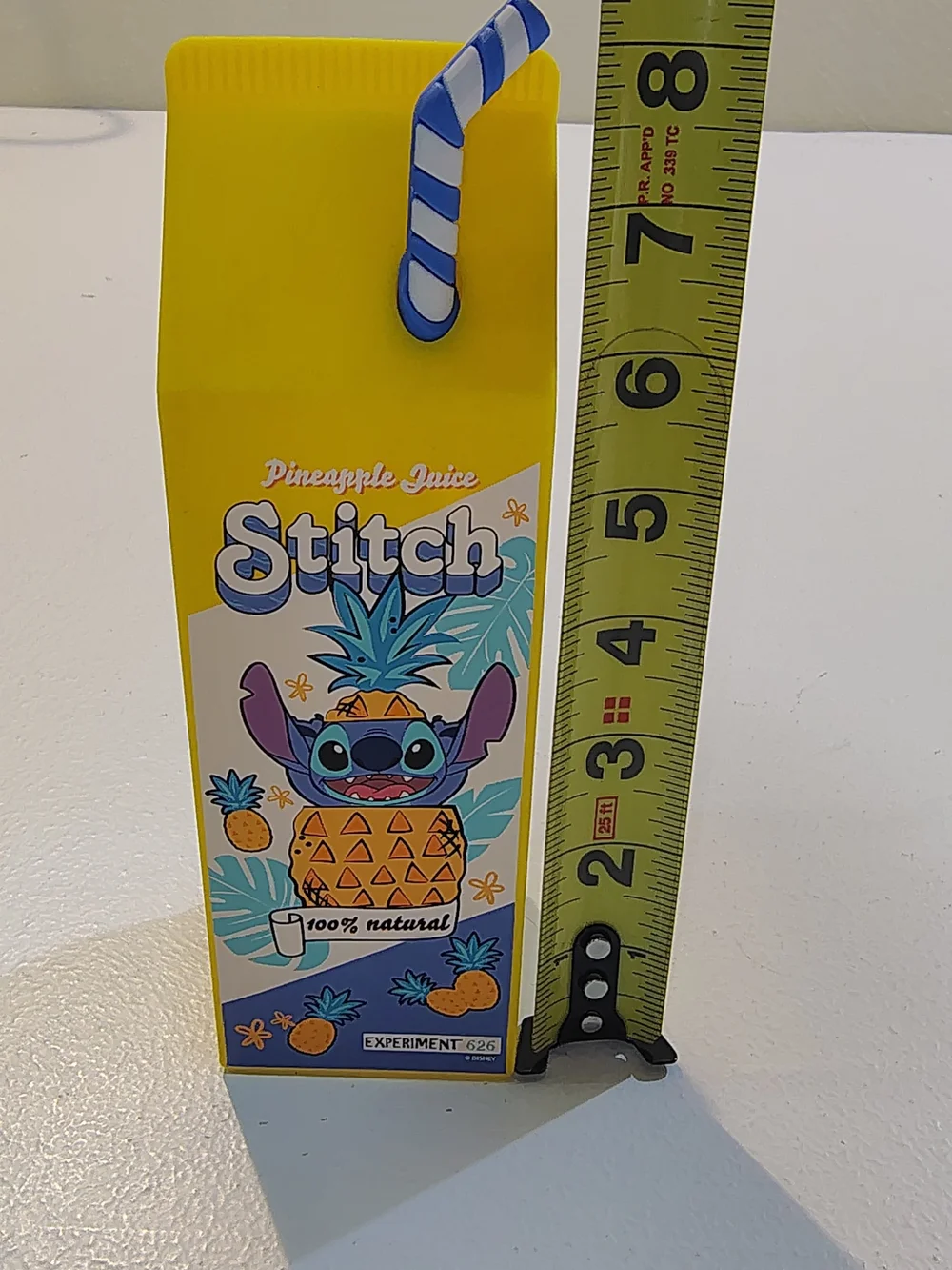 Disney Stitch Pineapple Juice Pencil Case Pouch Silicone Zipper New w/ Tag